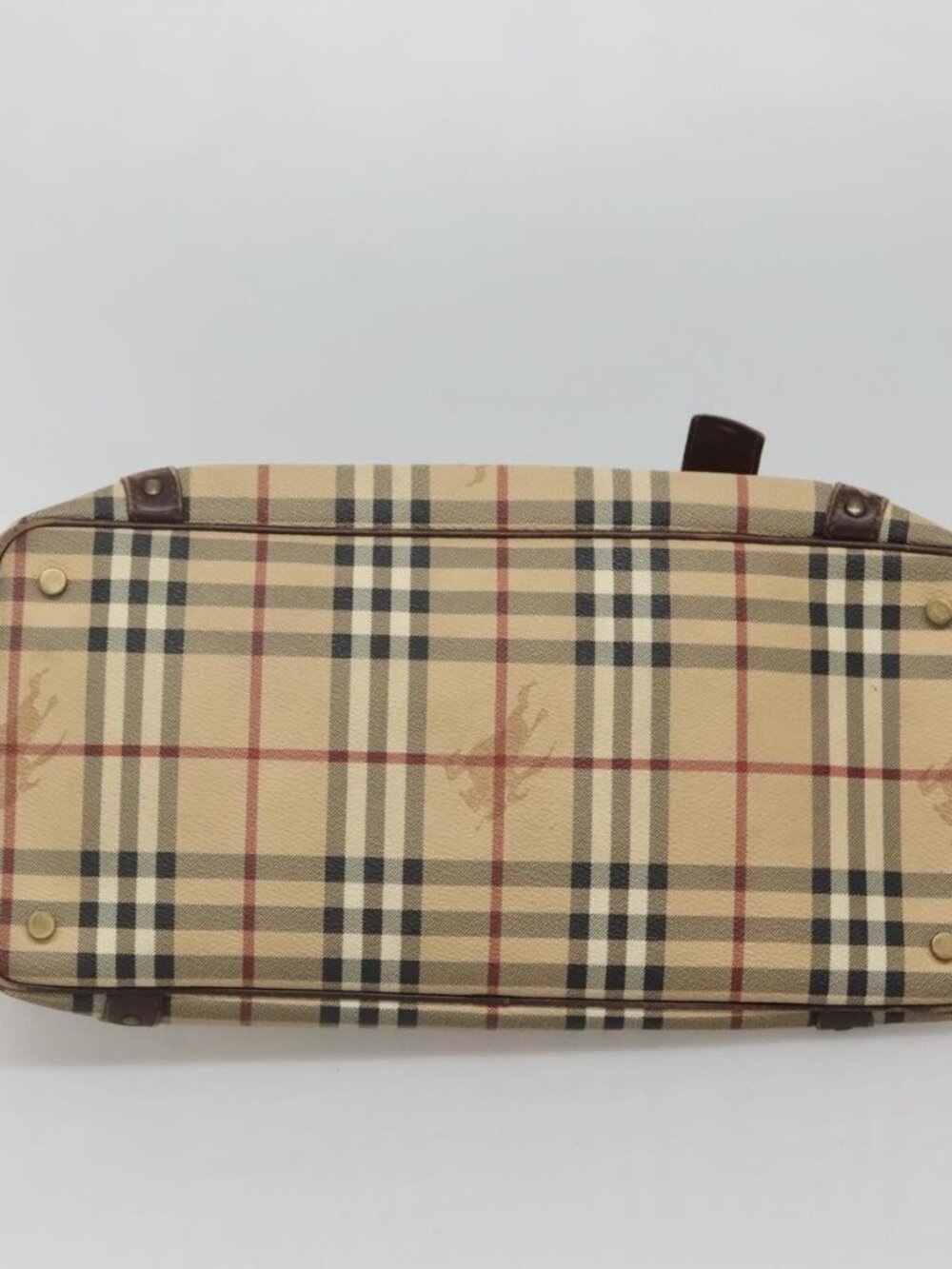 BURBERRY Nova Check Shoulder Bag PVC Beige Gold Auth 118369 - Picture 6 of 16